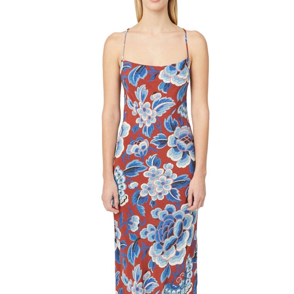 RHODE Orange Slip Dress Sleeveless Spaghetti Strap